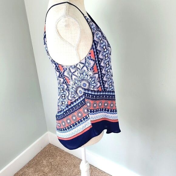 A BYER WOME'S HANDKERCHIEF PAISLEY PATTERN BLUE TOP SIZE SMALL - Picture 3 of 6